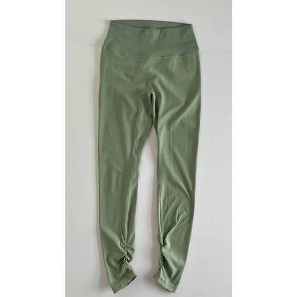 Gymshark X Whitney Simmons Sage Green Ruched Athletic Leggings Women Size Small - Picture 1 of 11
